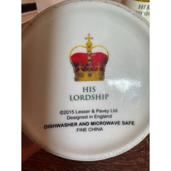 Set of 2 His Lordship & Her Ladyship Fine China Mugs – Lesser & Pavey 2015 – Eng - Picture 6 of 8